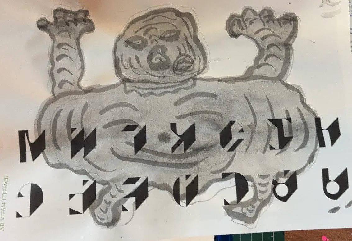 Baby, China ink on paper, 21 x 29.7cm, 2025 by Paul Tymoshenko