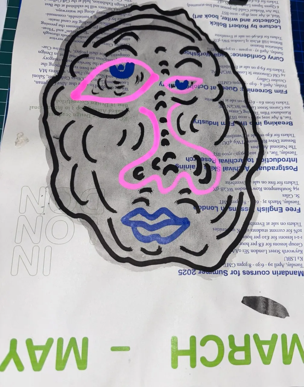 Blob, China ink and acrylic markers on paper, 21 x 29.7cm, 2025 by Paul Tymoshenko