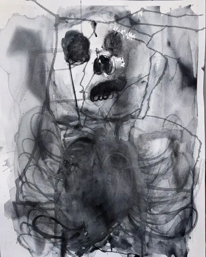 Jackstraw, Watercolour on paper, 50 x 65cm, 2026 by Paul Tymoshenko