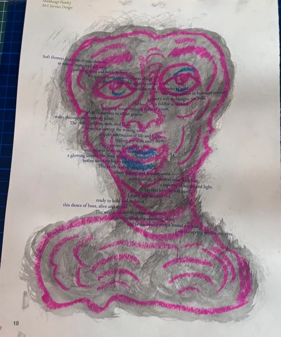 Play, China ink and oil pastel on paper, 21 x 29cm, 2025 by Paul Tymoshenko